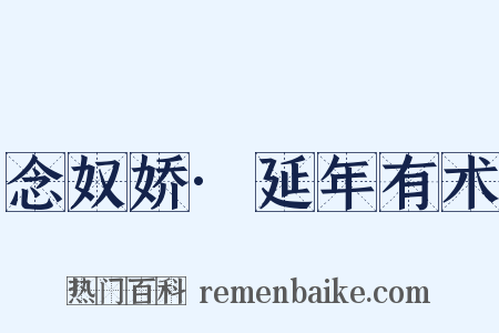 念奴娇·延年有术是什么意思的图片